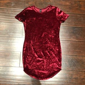 Burgundy velvet dress